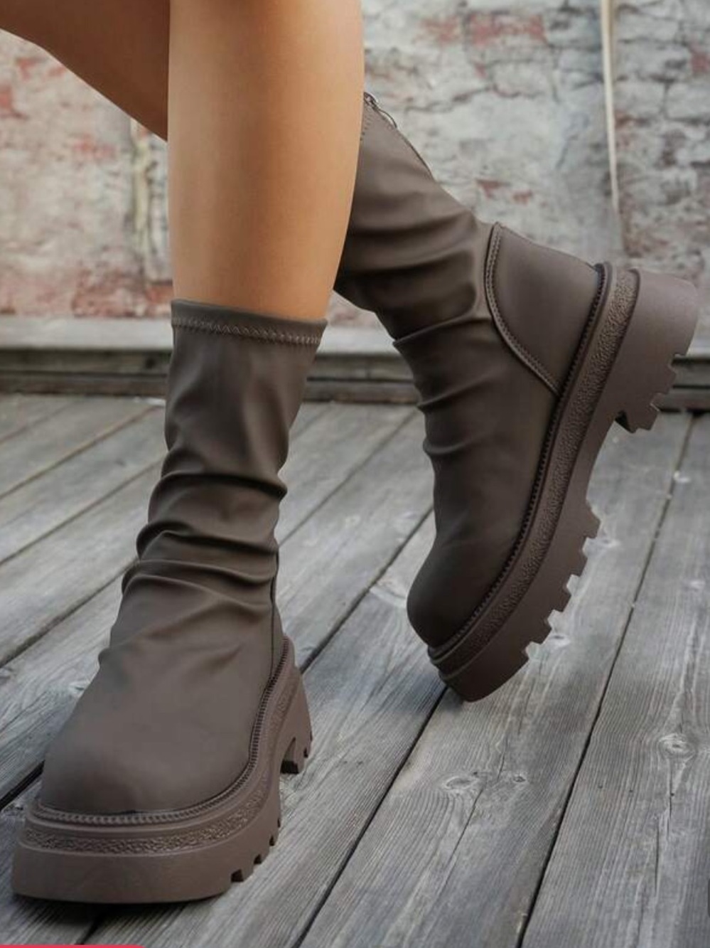 Platform brown boots festival rave